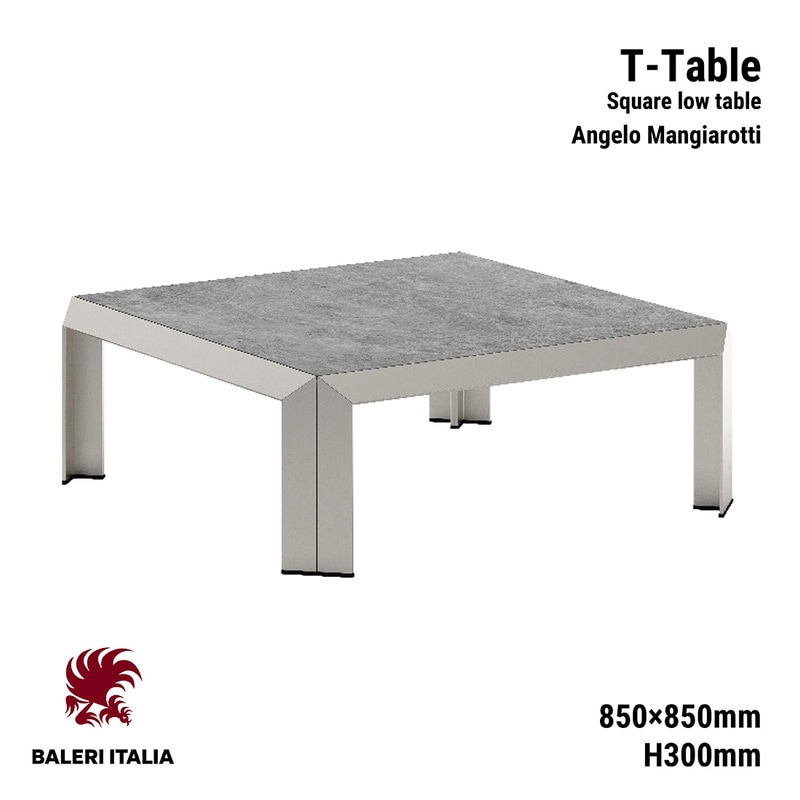 Baleri Italia バレリ イタリア T-Table T-テーブル 850×850 H300 Angelo Mangiarotti アンジェロ・マンジャロッティ ローテーブル<br><br>極限のシンプルさを持つテーブル