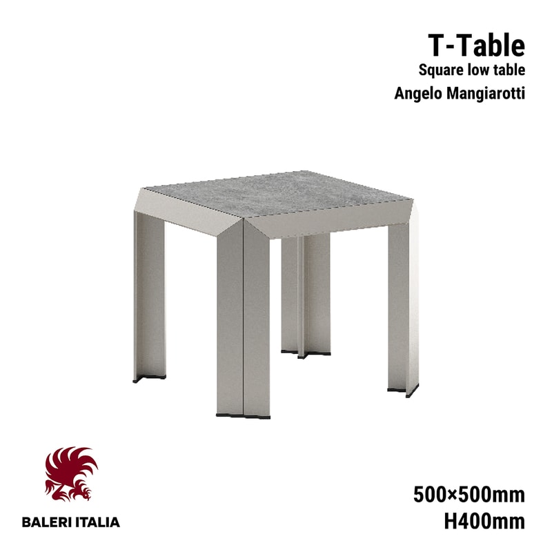 Baleri Italia バレリ イタリア T-Table T-テーブル 500×500 H400 Angelo Mangiarotti アンジェロ・マンジャロッティ ローテーブル<br><br>極限のシンプルさを持つテーブル
