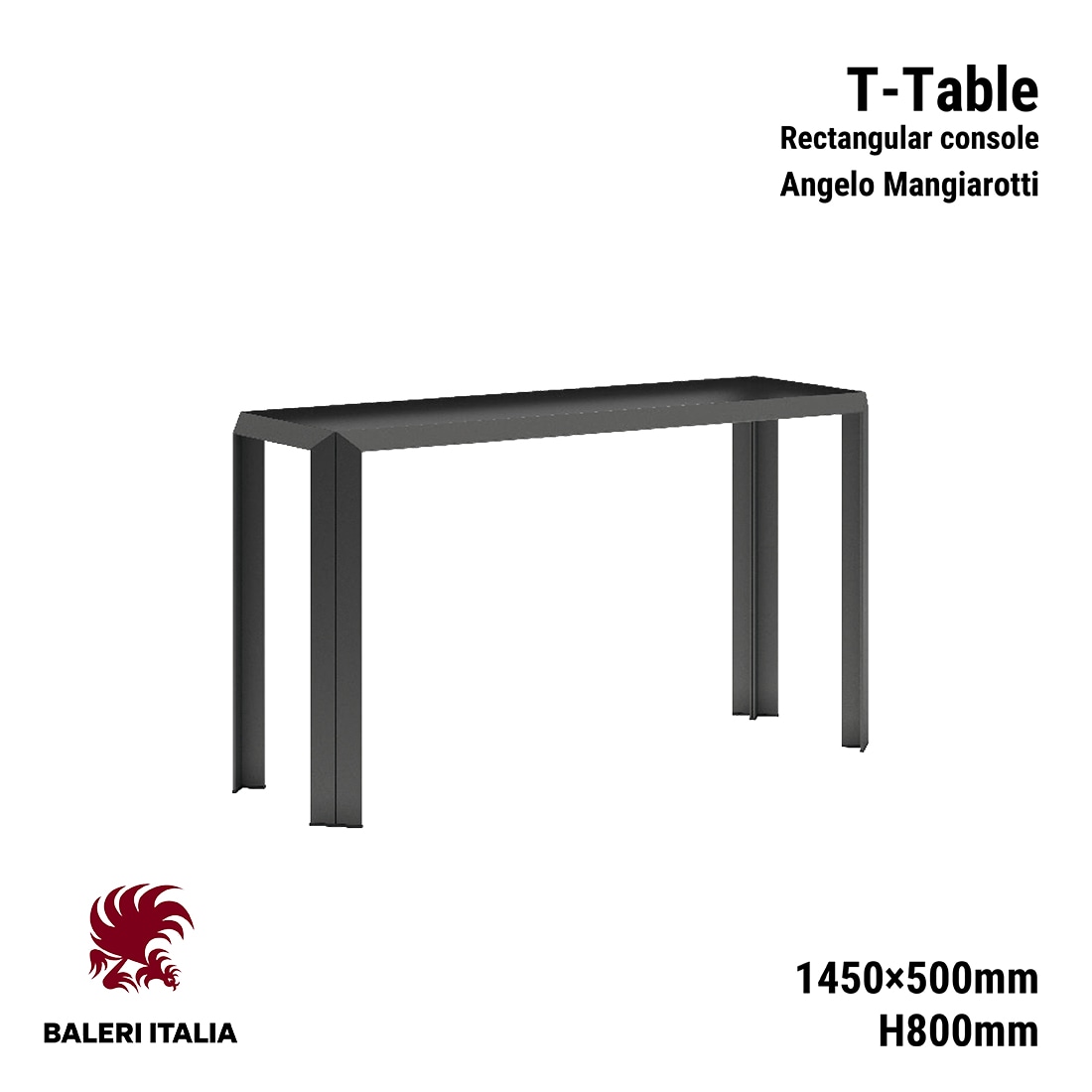 Baleri Italia バレリ イタリア T-Table T-テーブル 1450×500 H800 Angelo Mangiarotti アンジェロ・マンジャロッティ コンソール