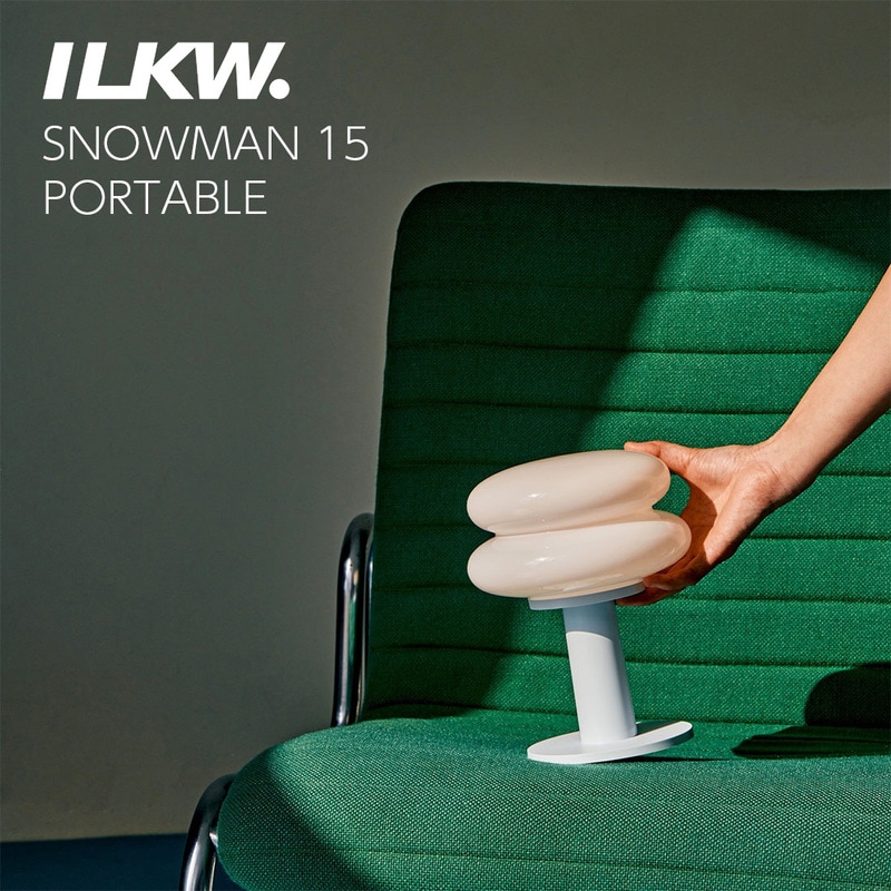 ILKW. SNOWMAN 15 PORTABLE アイエルケーダブリュー スノーマン ポータブル ランプ ワイヤレス Ilkwang Lighting イルグワン ライティング 韓国<br><br>独自の独創的なデザインを採用したILKW. 初のワイヤレス照明「SNOWMAN 15 ポータブル」【ギフト特集】