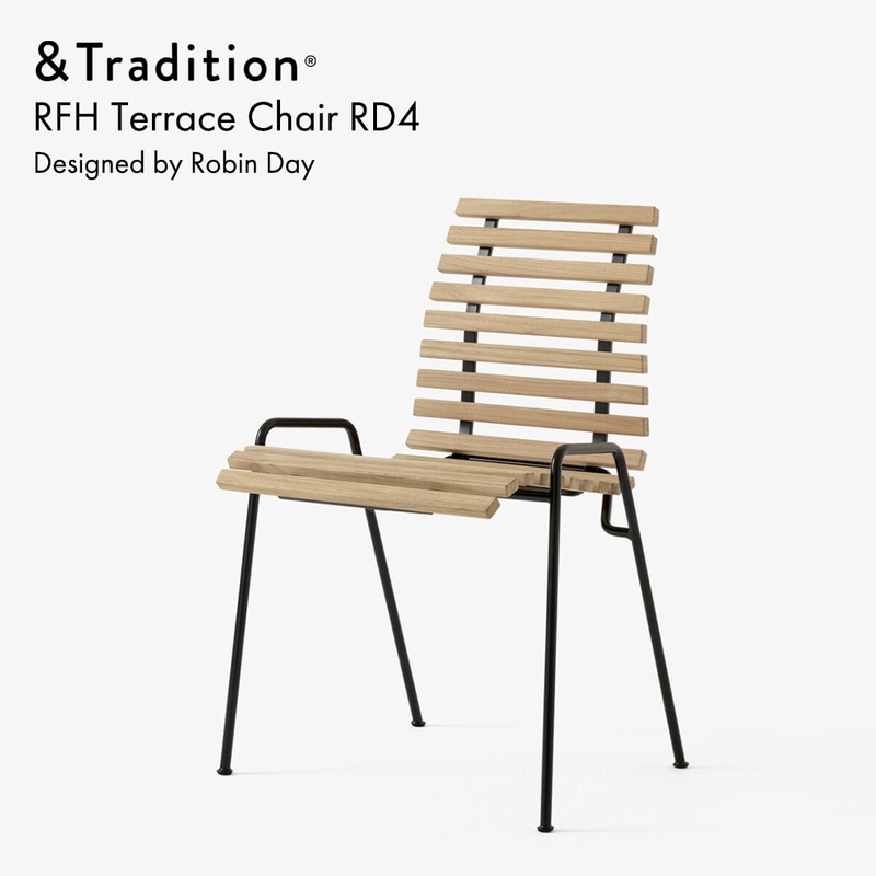 &Tradition アンドトラディション RFH Terrace Chair RD4 テラスチェア Robin Day ロビン・デイ 椅子 北欧 デンマーク<br><br>20世紀を代表する英国デザイナー、ロビン・デイのクラシックコレクション