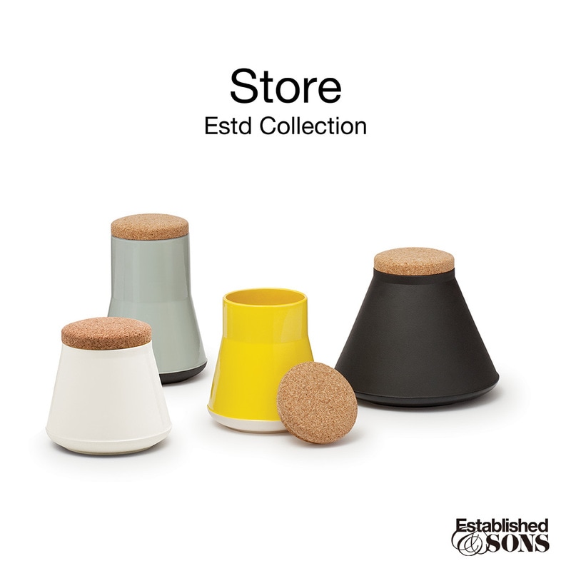 Established&Sons エスタブリッシュドアンドサンズ Store ストア 保管容器 キッチン収納 小物入れ ジャー コルク セラミック<br><br>光沢のある釉薬とマットな釉薬の組み合わせ