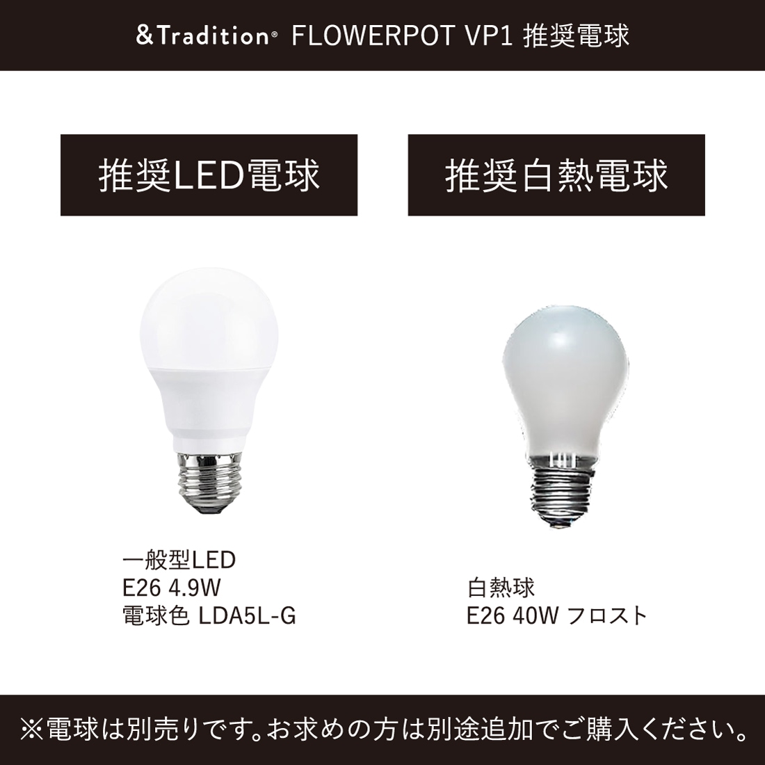 &Tradition FLOWERPOT VP1 推奨電球