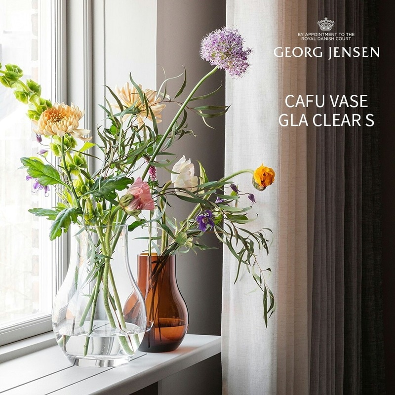 【SALE】クーポン不可 Georg Jensen ジョージジェンセン CAFU VASE GLA CLEAR S カフヴェースS 10019702 カフコレクション 花瓶 フラワーベース