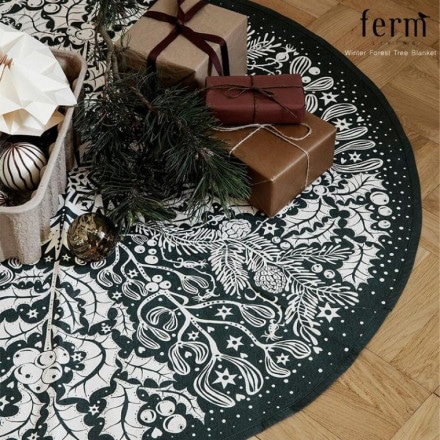 ��SALE�ۥ����ݥ��Բ� ferm LIVING �ե������ӥ� Winter Forest Tree Blanket �����󥿡� �ե��쥹�� �ĥ꡼ �֥�󥱥å� �̲� ��ʪ