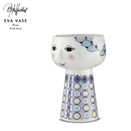 ��SALE�ۥ����ݥ��Բ� BJORN WIINBLAD Flower Vase Eva Blue �ӥ�󡦥�����֥�å� �ե��١��� ��12.5cm �� H18.0cm ����