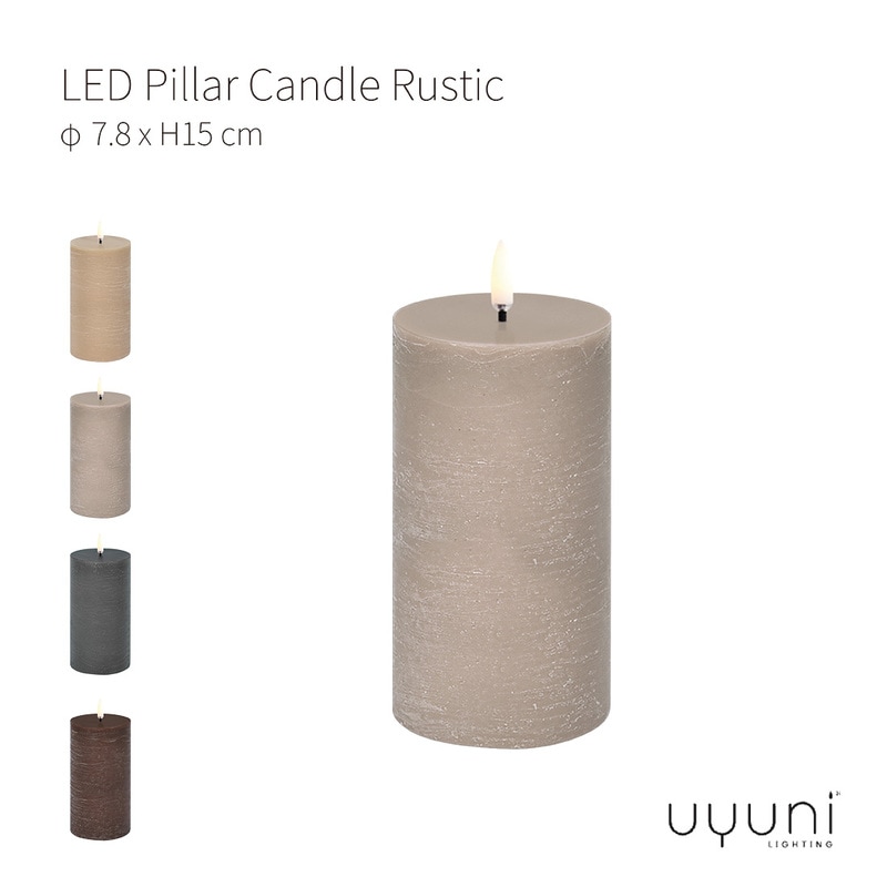 UYUNI LIGHTING ウユニライティング LED Pillar Candle Rustic LEDピラーキャンドル ラスティック 7.8x15cm キャンドル 蝋燭<br><br>居心地の良い温もりを演出するLEDキャンドル