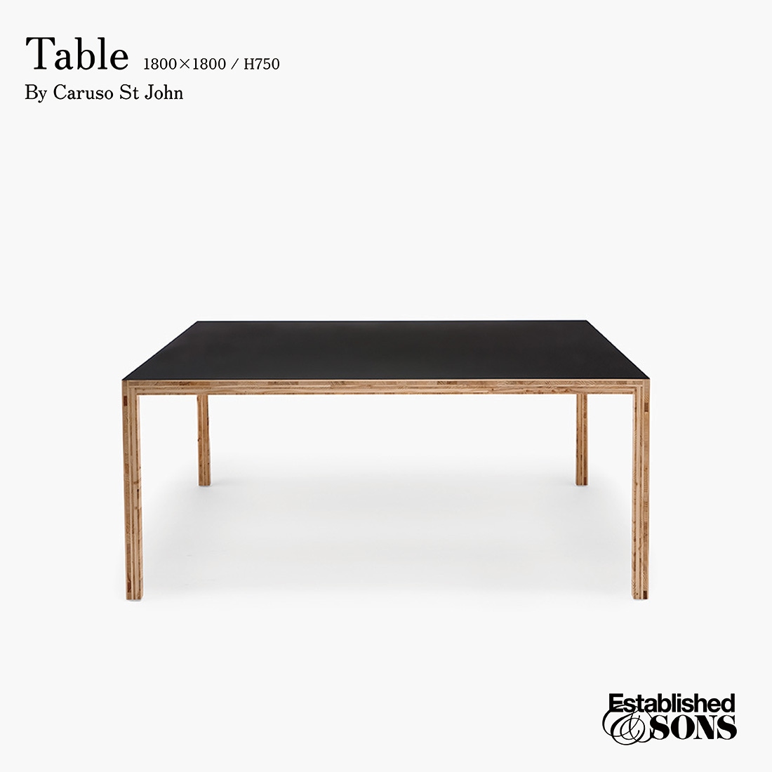 Established&Sons エスタブリッシュドアンドサンズ Table テーブル 1800×1800 H750 Caruso St John カルーソ・セント・ジョン テーブル 机 木製