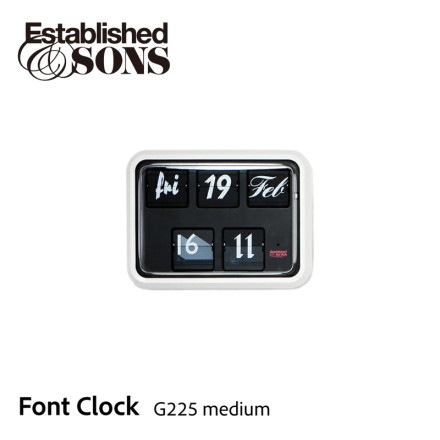 �ڳݤ��եå��ץ쥼��ȡ�Established&Sons Font Clock G225 medium �������֥�å���ɥ���ɥ��� �ե���ȥ����å� ����ɳݤ����� �Ѥ��Ѥ����� �ߥåɥ������꡼<br><br>12����ν��Τ���Ѥ�������Ѳ�����ǥ����ץ쥤�ȥե�å׵���