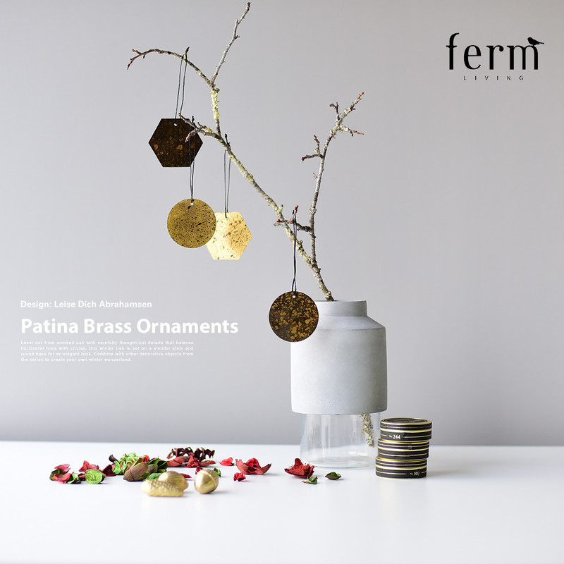 【日本正規販売品】【ferm LIVING ファームリビング】Patina Brass Ornaments  パティナ ブラス オーナメント 4枚セット24187 <br>クリスマス 飾り  リビング  北欧 インテリア 　5704723007340【RCP】