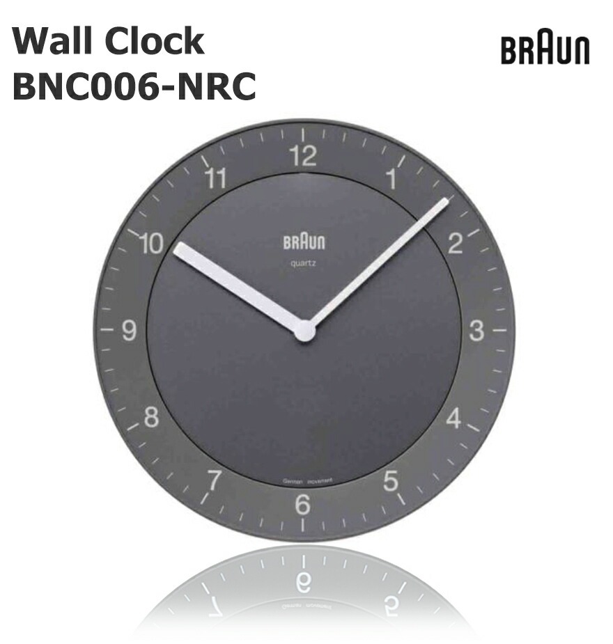 BRAUN �֥饦�� Wall Clock BNC006-NRC �֥�å� <br>BRAUN �ɳݤ����� �����å� WATCH �̲� �ǥ�ޡ��� ������������� LED ���顼��