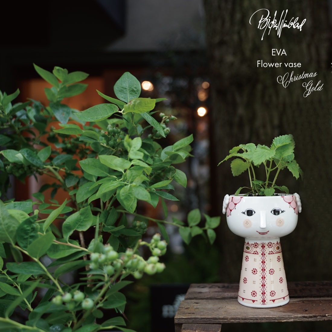 BJORN WIINBLAD/ビヨン・ヴィンブラッド】Eva Flower Vase Xmas Gold