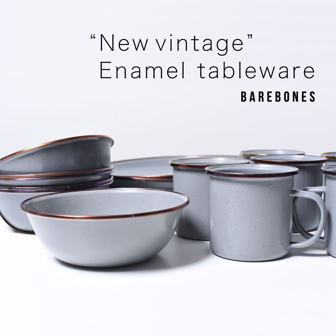 ��BarebonesLiving �٥��ܡ��󥺥�ӥ󥰡ۥ��ʥ��ץ졼��2�ĥ��å�Enamel Plate Vintage Tableware ���� �� �ۡ����� ���ʥ��