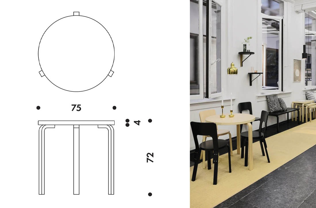 �ڥݥ��ȥ����ɥץ쥼��ȡ�artek ����ƥå� TABLE 90B �ۥ磻�ȥ�ߥ͡��� �С��� 75x72cm �� �ơ��֥� L��å� ���������������� �ե������ �̲�