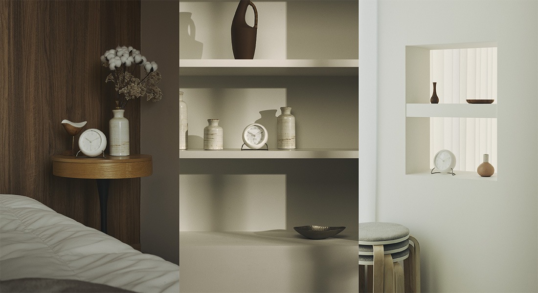 ͡䥳֥ ARNE JACOBSEN STATION Bellevue ơ  ꥫ顼 ٥ӥ塼 110mm TABLE CLOCK<br>֥͡䥳֥򤤳פ˥ޡǥBELLEVUE