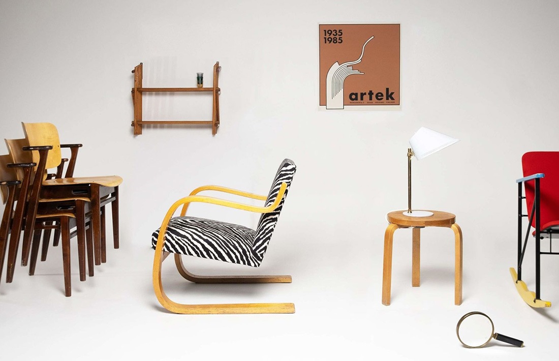 91 テーブル ホワイトラミネート φ125x72cm / artek アルテック