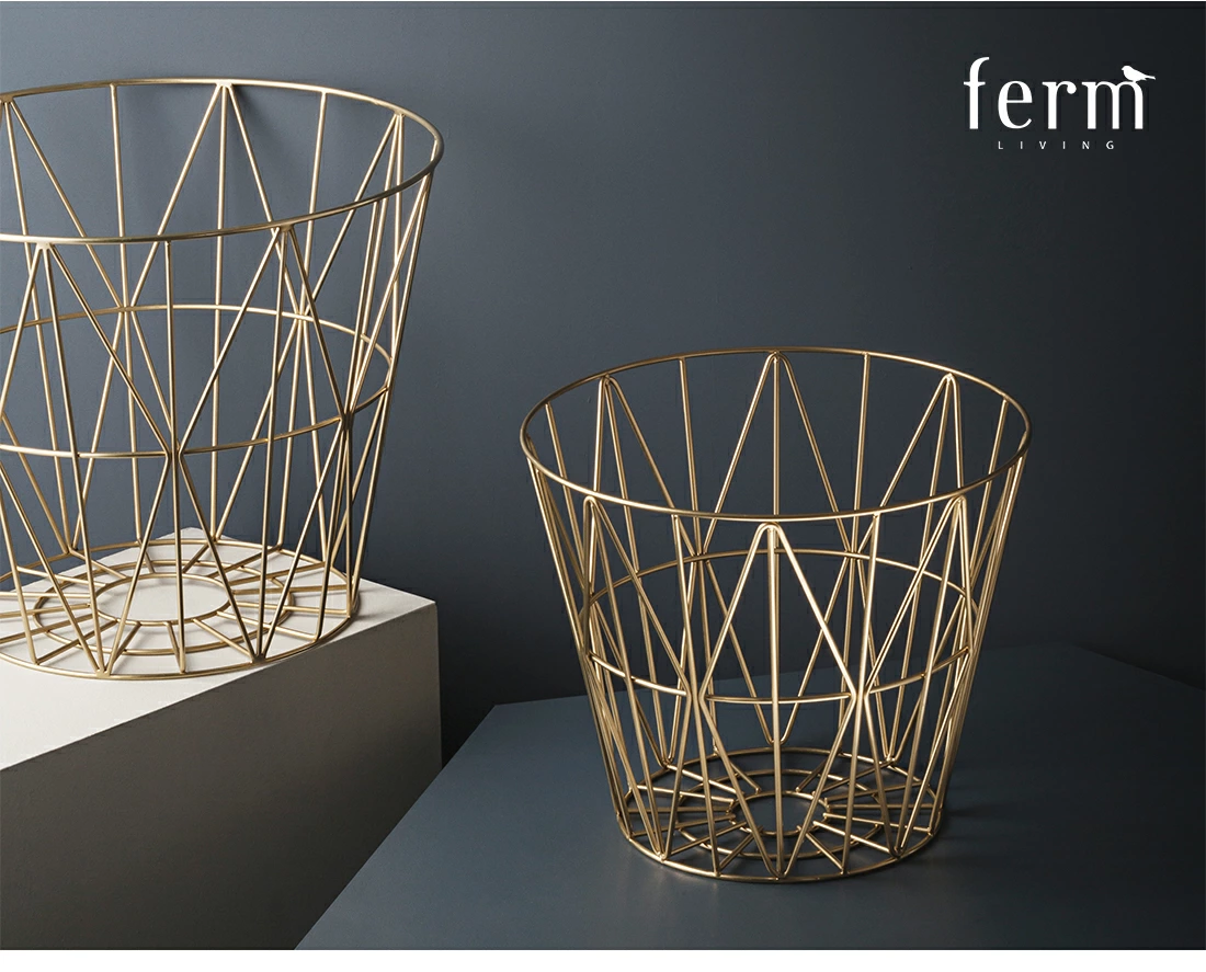 日本正規販売品】【ferm LIVING ファームリビング】 Wire Basket Brass