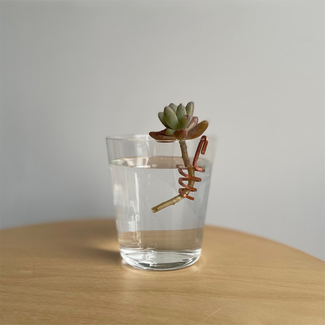 銅一輪挿し 大正～昭和期】銅製 鶴首一輪挿し花器｜高さ21cm｜茶銅色／シンプルで