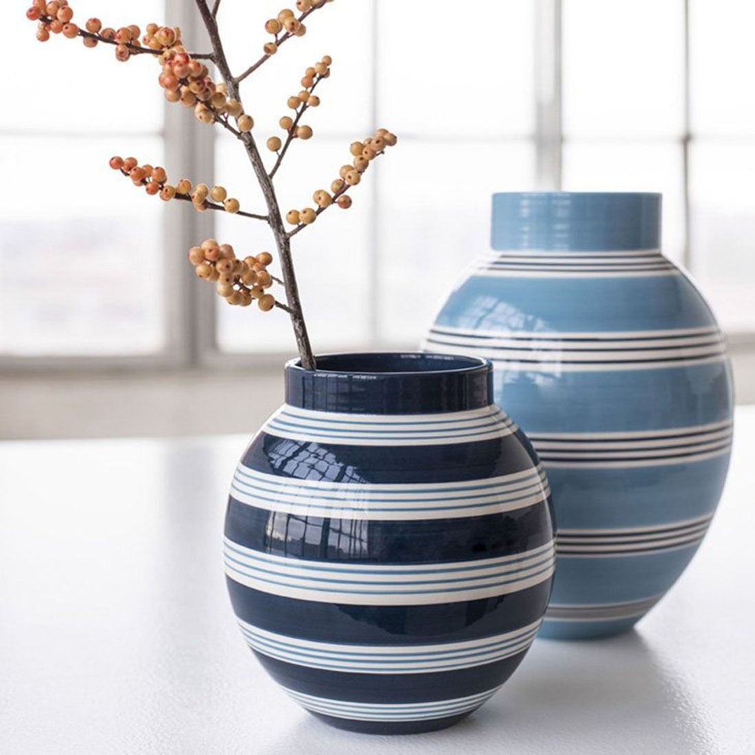 ��SALE�ۥ����ݥ��Բ� KAHLER �����顼 omaggio nuovo 690167 ���ޥ��� �ե��١��� dark blue �������֥롼 H20.5cm ���� �̲� �ǥ�ޡ���