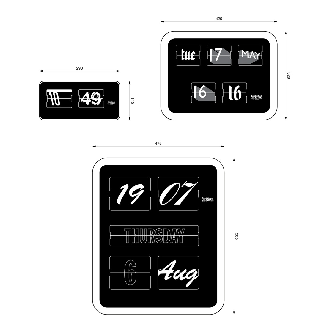 �ڳݤ��եå��ץ쥼��ȡ�Established&Sons Font Clock G100 small �������֥�å���ɥ���ɥ��� �ե���ȥ����å� �֤����� ������ �ɳݤ����� �Ѥ��Ѥ����� �ߥåɥ������꡼