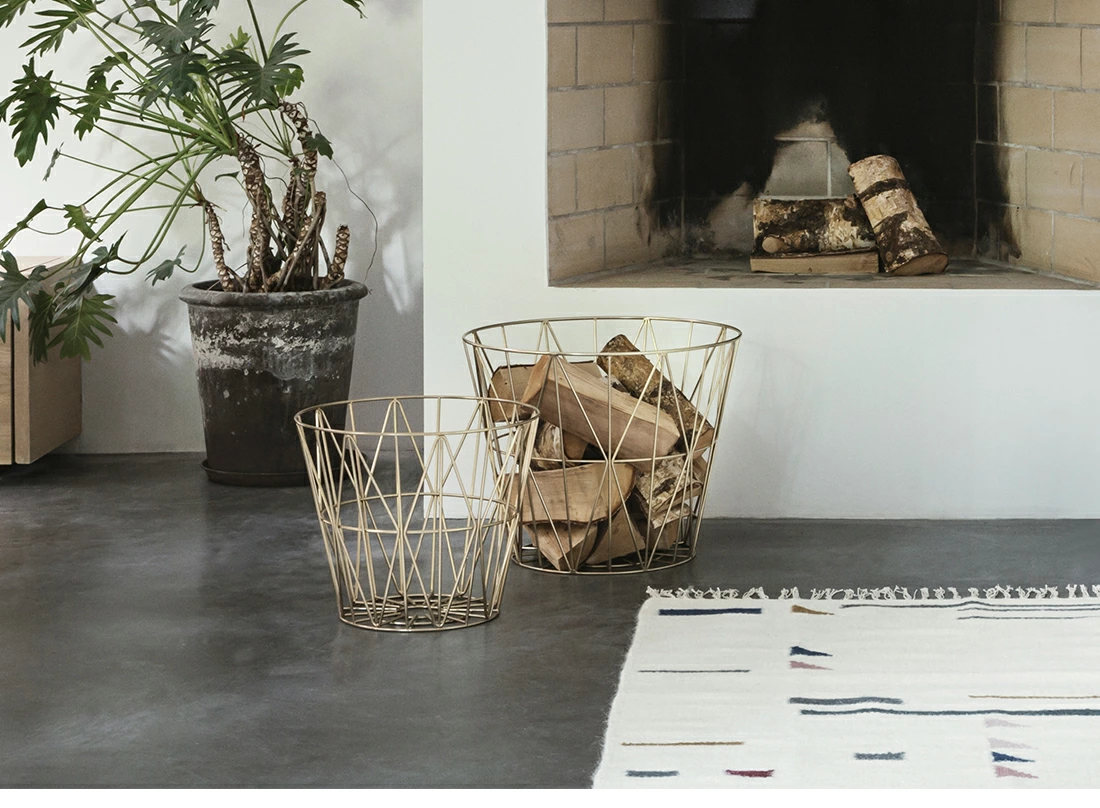 日本正規販売品】【ferm LIVING ファームリビング】 Wire Basket Brass