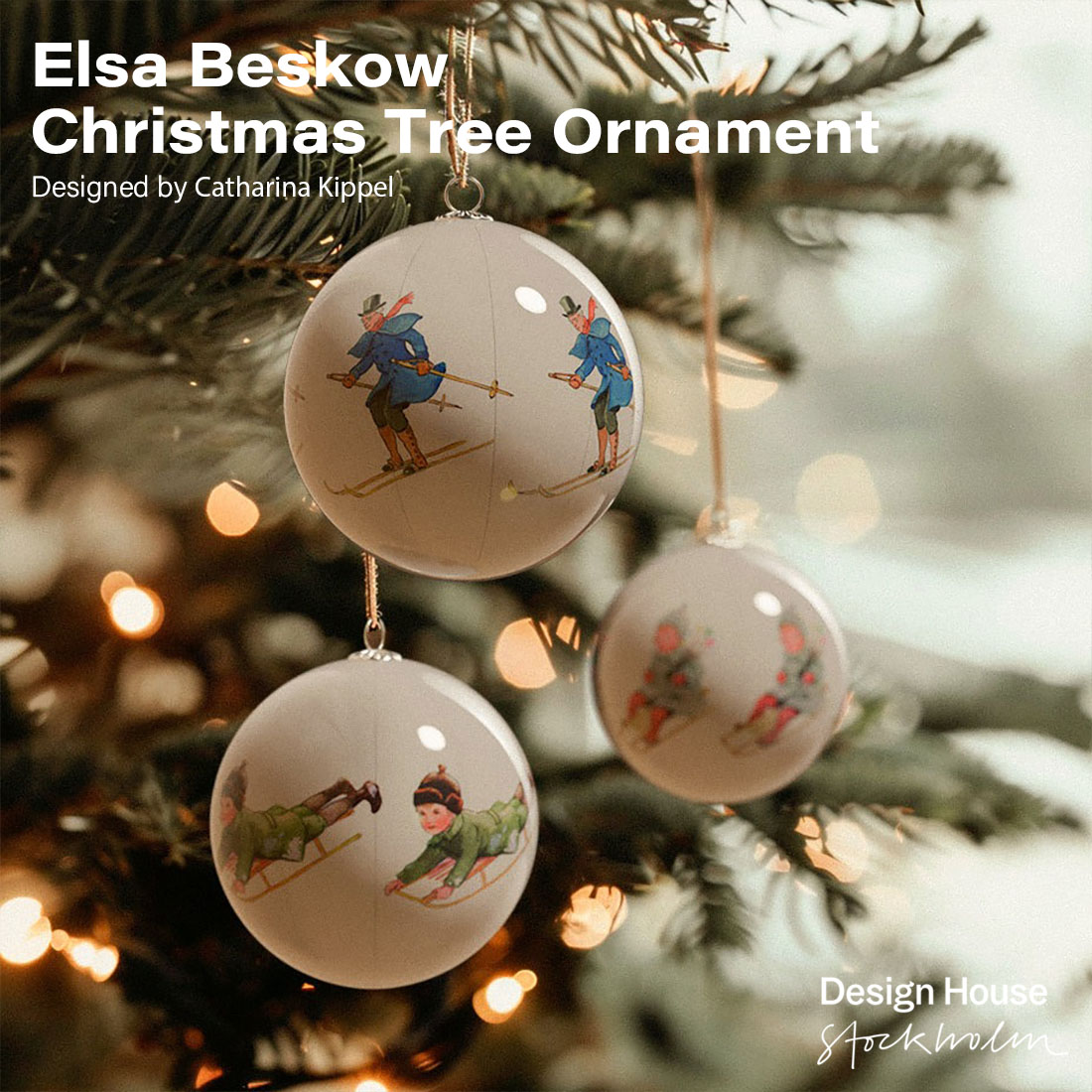 �ڥݥ������ץ쥼��ȡ���濫���Design House Stockholm Elsa Beskow Christmas Tree Ornament 3�ĥ��å� ���륵 �٥����� ���ꥹ�ޥ��ĥ꡼ �����ʥ��� Catharina Kippel ������ʡ����åڥ� �ǥ�����ϥ��� ���ȥå��ۥ�� ���֥���