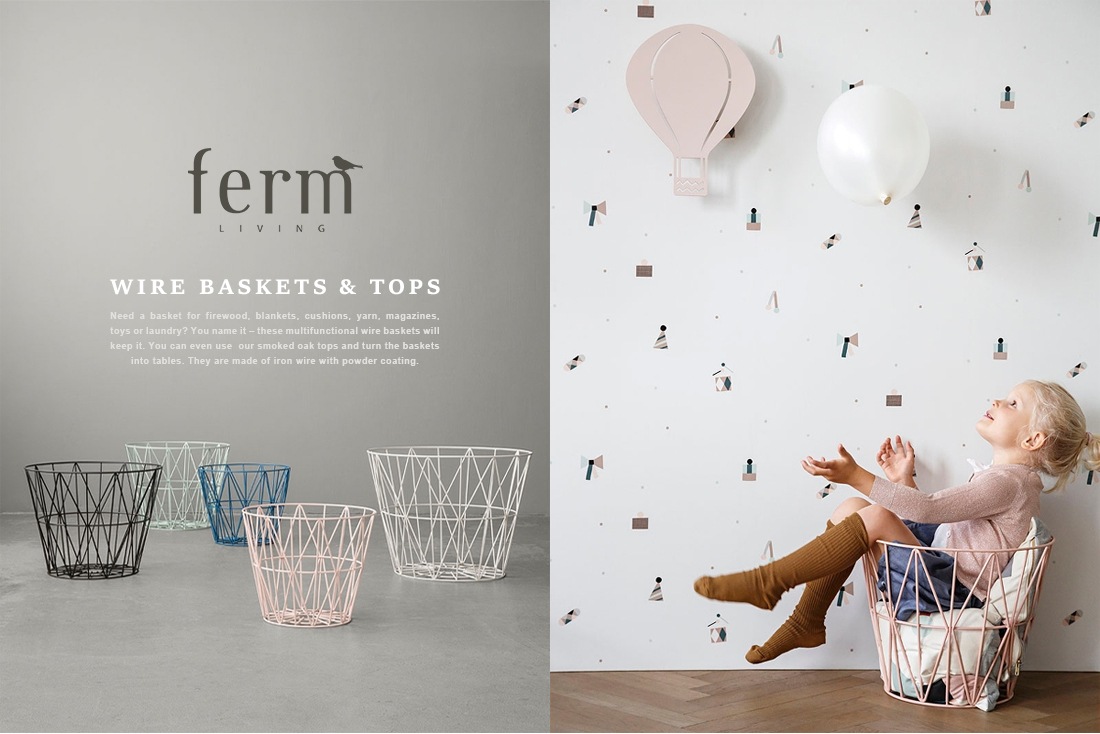 ferm LIVING  եӥ󥰡 Wire Basket Brass M<br>磻䡼Хå  ɥơ֥ ӥ Ǽ ɥ꡼RCP