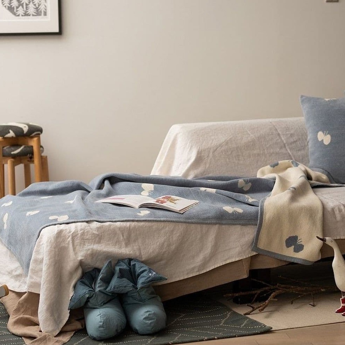 KLIPPAN ����åѥ� �ߥʥڥ�ۥͥ� �֥�󥱥å� mina perhonen CHOUCHO �ϡ��ե֥�󥱥å� �Ҥ��ݤ� �̲� ���꡼�� �֥롼 ���졼 ����ˡ��륳�åȥ� ���åȥ� �������˥å����åȥ�