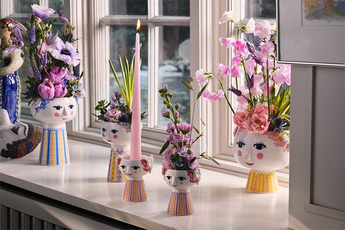 Bjorn Wiinblad Eva Flower pot ӥ󡦥֥å  եݥå 饤ȥ֥롼 15.5cm 56530 ȭ ȭ տʪ <br><br>ʤӥ󡦥֥å ꡼