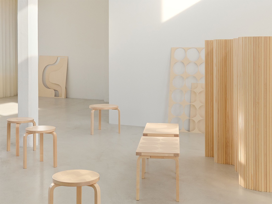 ڥݥȥɥץ쥼ȡArtek + Marimekko ƥå ޥå Table 90D ơ֥ Seireeni 졼 90ǯǰ  Alvar Aalto ޥ䡦 Maija Isola ˥С꡼ 2025ǯꥳ쥯