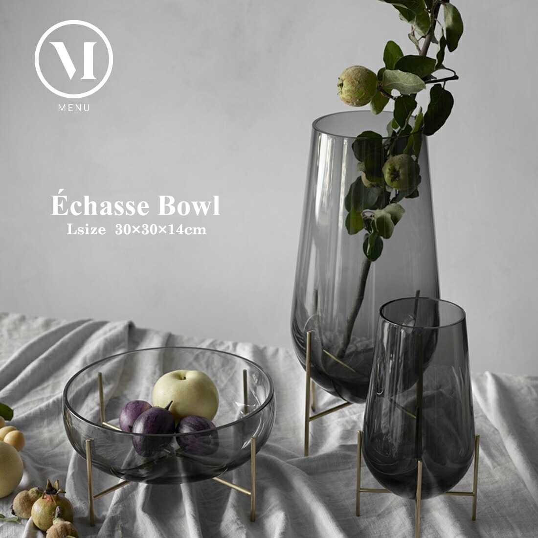 ��SALE�ۥ����ݥ��Բ� ��Audo Copenhagen��Echasse Bowl L ����С� �����㥹�١��� <Br>30��30��14cm �ץ쥼��� ����ƥꥢ �̲� ���饹�ܥ����RCP��