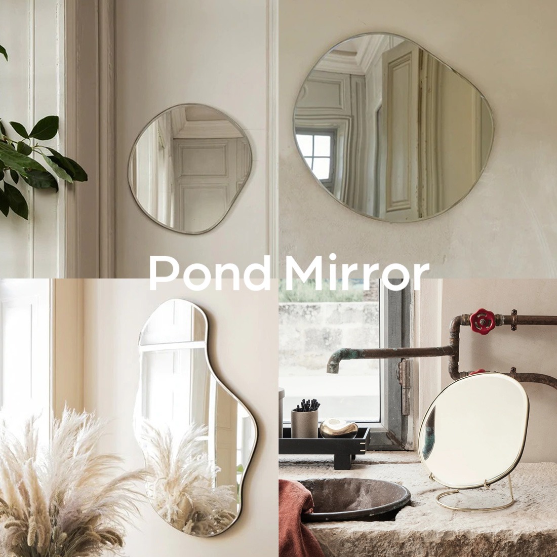 ferm LIVING �ե������ӥ� Pond Mirror �ݥ�ɥߥ顼 Large �顼�� �̲� �ǥ�ޡ���