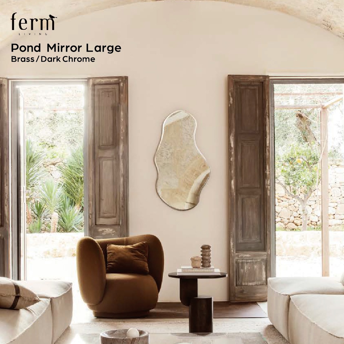 ferm LIVING �ե������ӥ� Pond Mirror �ݥ�ɥߥ顼 Large �顼�� �̲� �ǥ�ޡ���
