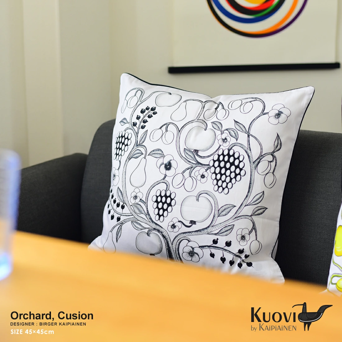 �ڥ��С��Τߡۡ�KUOVI ���������� �������㡼�� ���å���� ORCHARD �ѥ�ƥ��å�����45x45cm �ե��֥�å� ����ƥꥢ