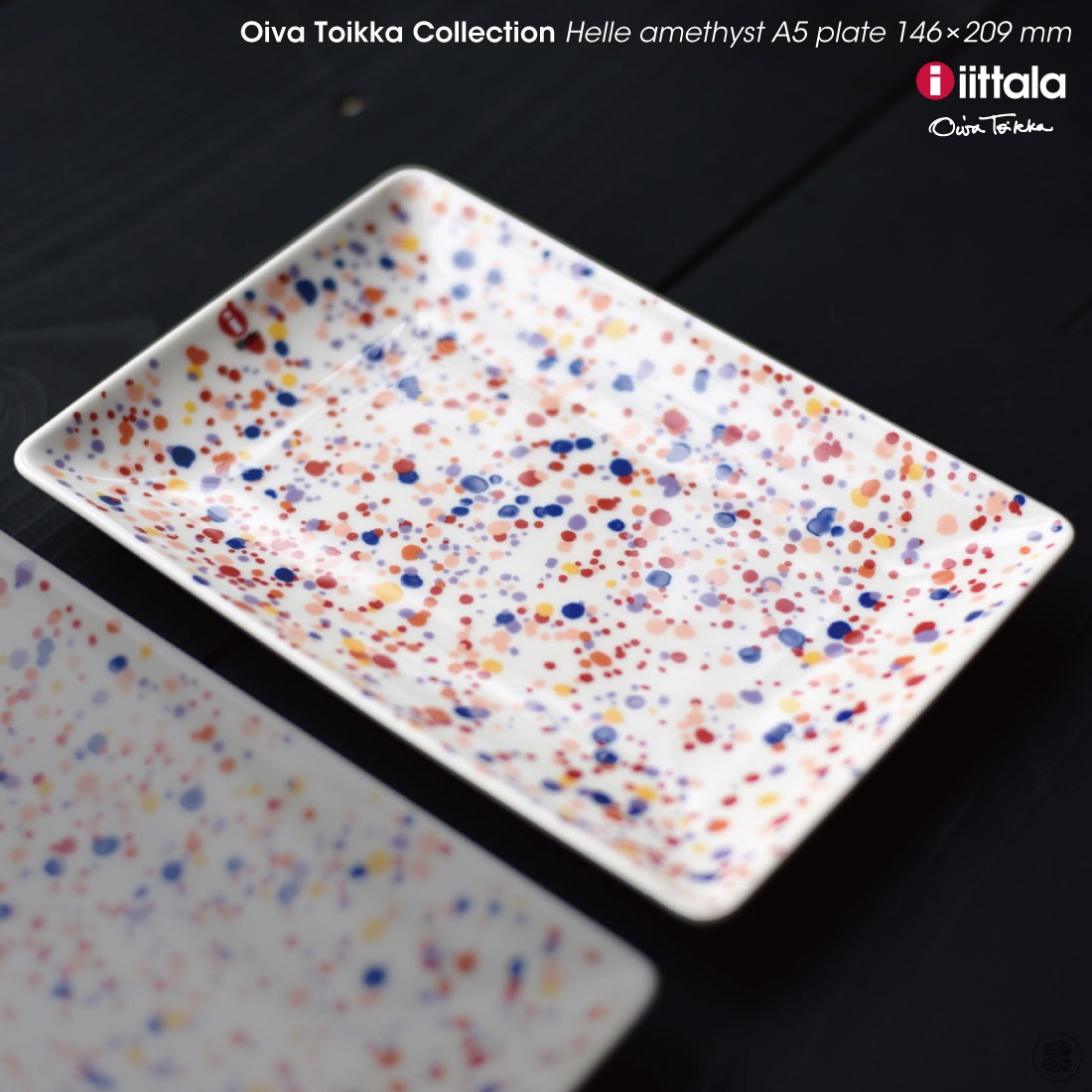 iittala/���å���/Oiva Toikka Collection/Helle amethyst/A5 plate 146��209mm/�����С��ȥ��å����쥯�����/�إ�/���᥸����/�ץ졼��