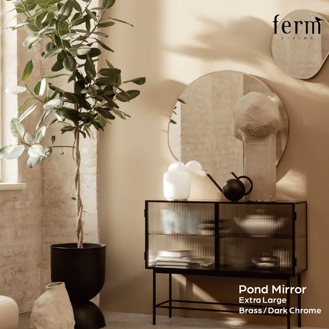 ferm LIVING �ե������ӥ� Pond Mirror XL �ݥ�ɥߥ顼 �������ȥ�顼�� �̲�