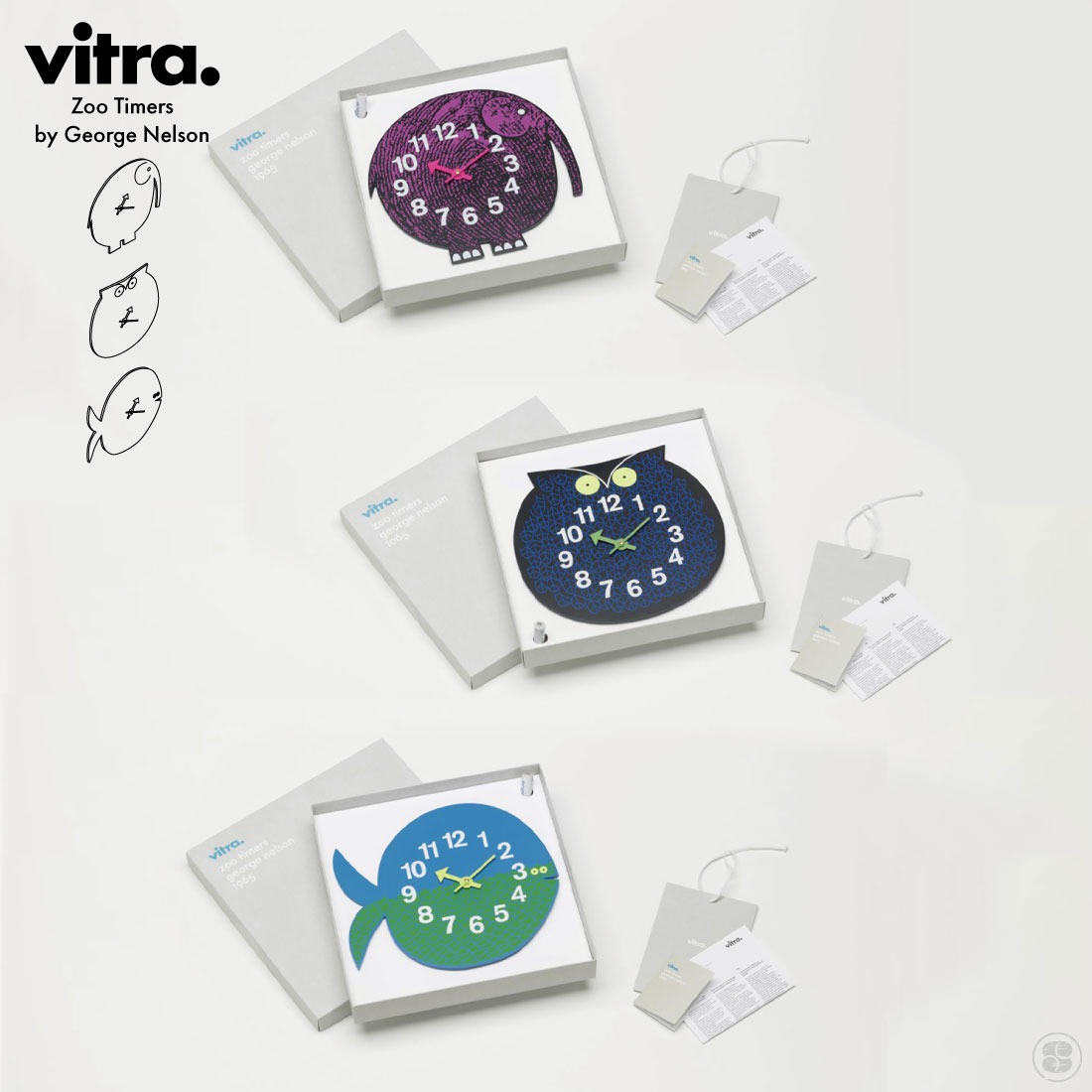 Vitra �����ȥ� Zoo Timers George Nelson clock �����ȥ� ���������ޡ��� ���硼�����ͥ륽�� �������� �ݻ��� �����å�