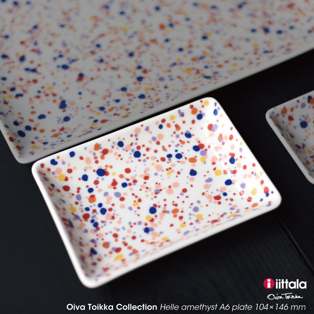 iittala/���å���/Oiva Toikka Collection/Helle amethyst/A6 plate 104��146mm/�����С��ȥ��å����쥯�����/�إ�/���᥸����/�ץ졼��