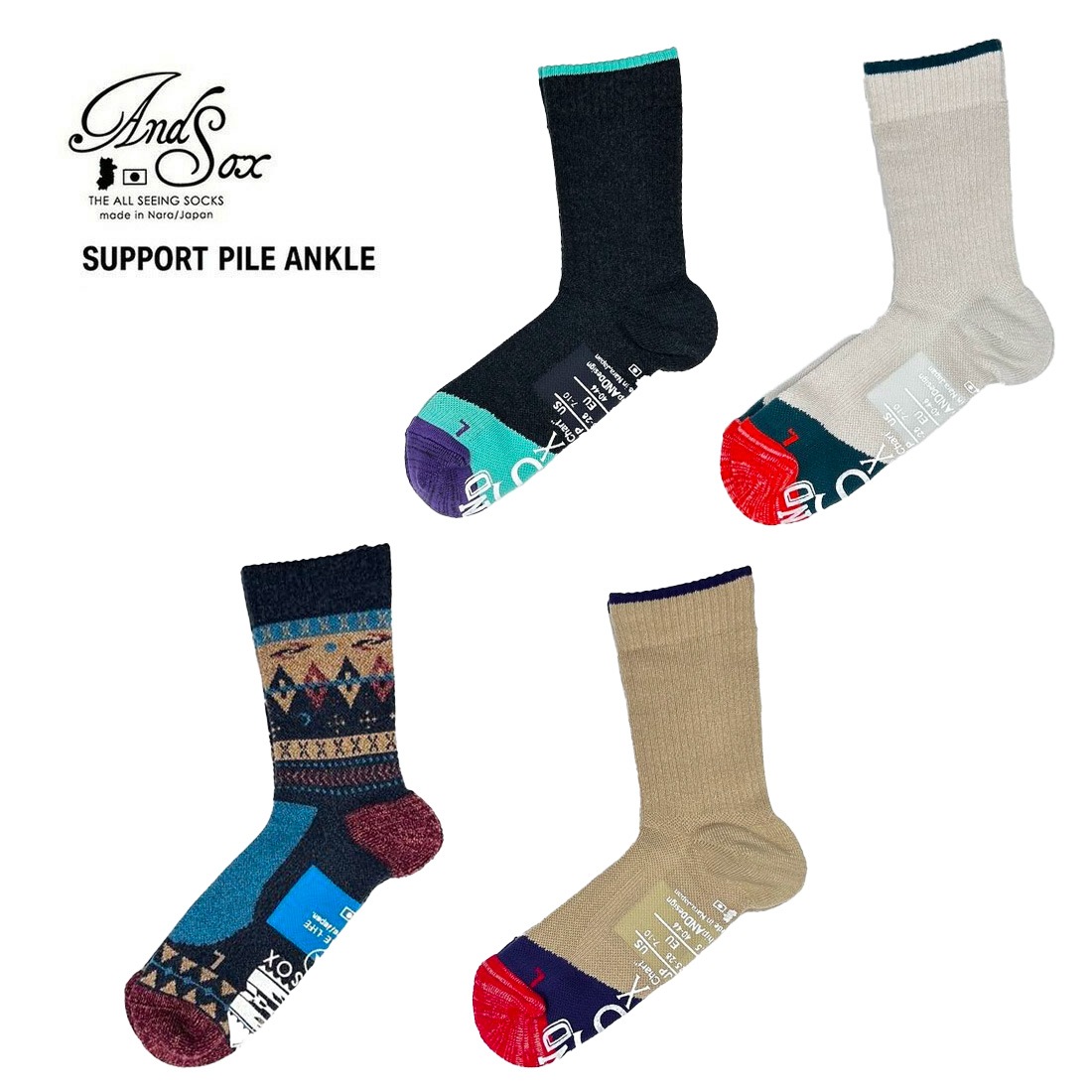 ��ANDSOX ����ɥ��å�����SUPPORT PILE ANKLE <br>�������ɤν����ο��ͤ�����ͭ�����Ե��ǤĤ���ץ�ߥ��ॽ�å����ڥ��ե��ý���