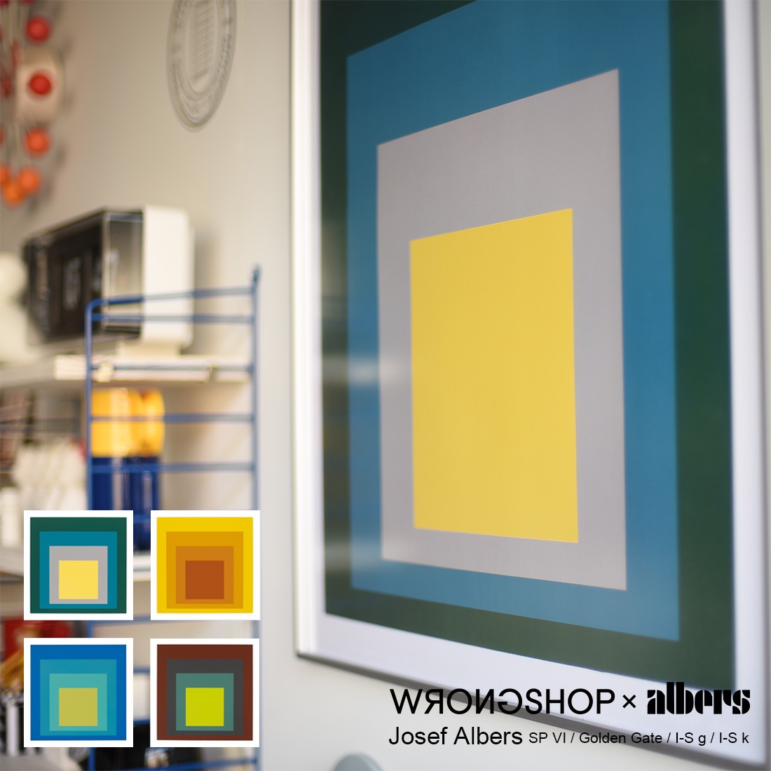 WRONGSHOP ���󥰥���å� Josef Albers �襼�ա�����С��� ����С������� �Х��ϥ��� �ݥ����� ������ �ե졼�� ����<br><br>�襼�ա�����ˡ�����С������ĤȤΥ���ܥ졼��������ݥ�����
