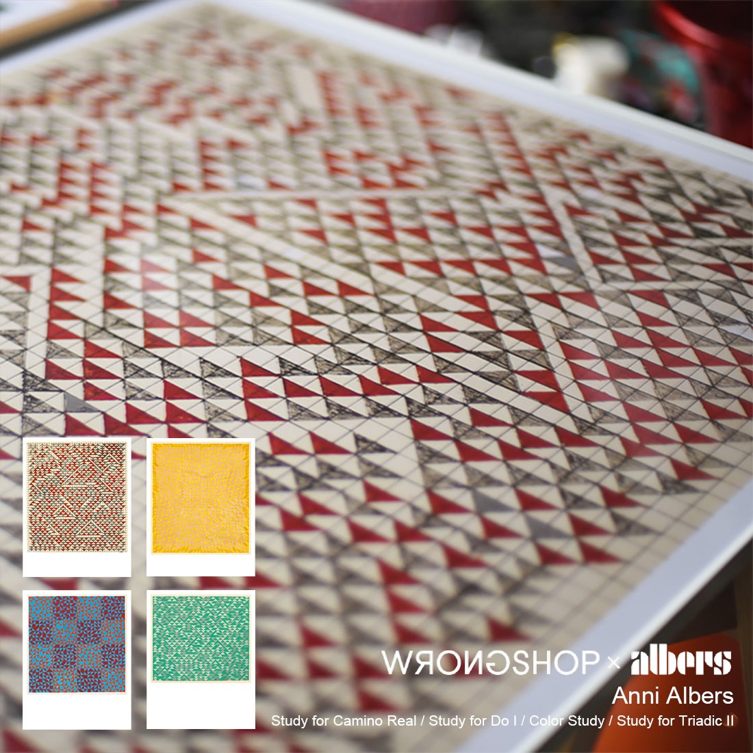 WRONGSHOP 󥰥å Anni Albers ˡС С Хϥ ݥ  ե졼 <br><br>襼աˡСĤȤΥܥ졼ݥ