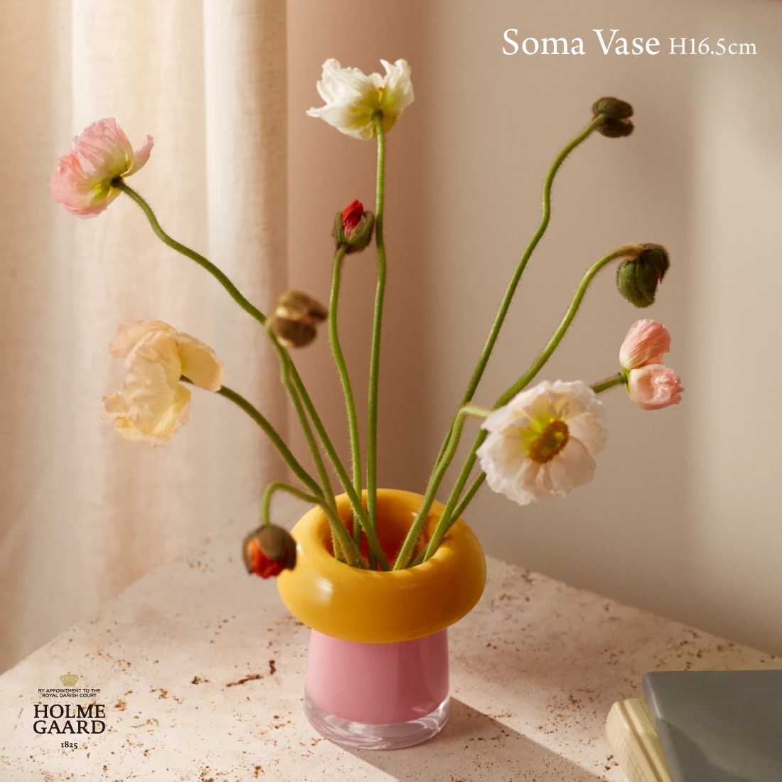 Soma vase H16.5cm ピンク/オレンジ / Holmegaard ホルムガード