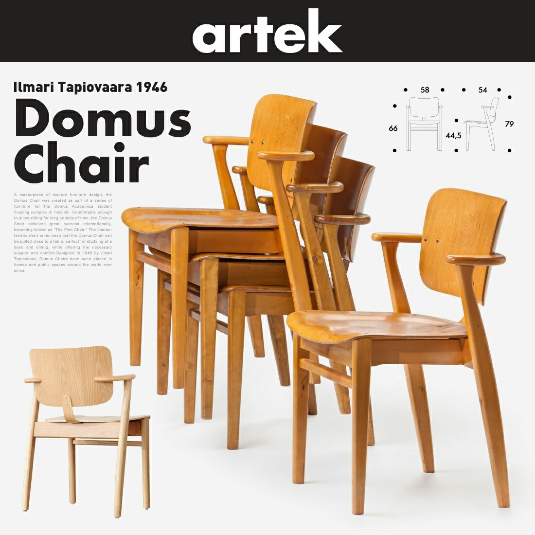ڥݥȥɥץ쥼ȡۡڥƥå artekDOMUS CHAIR ɥॹ <br>Ilmari Tapiovaara ޥꡦԥ ػ  ̲ ե ե ץ쥼 ڡRCP
