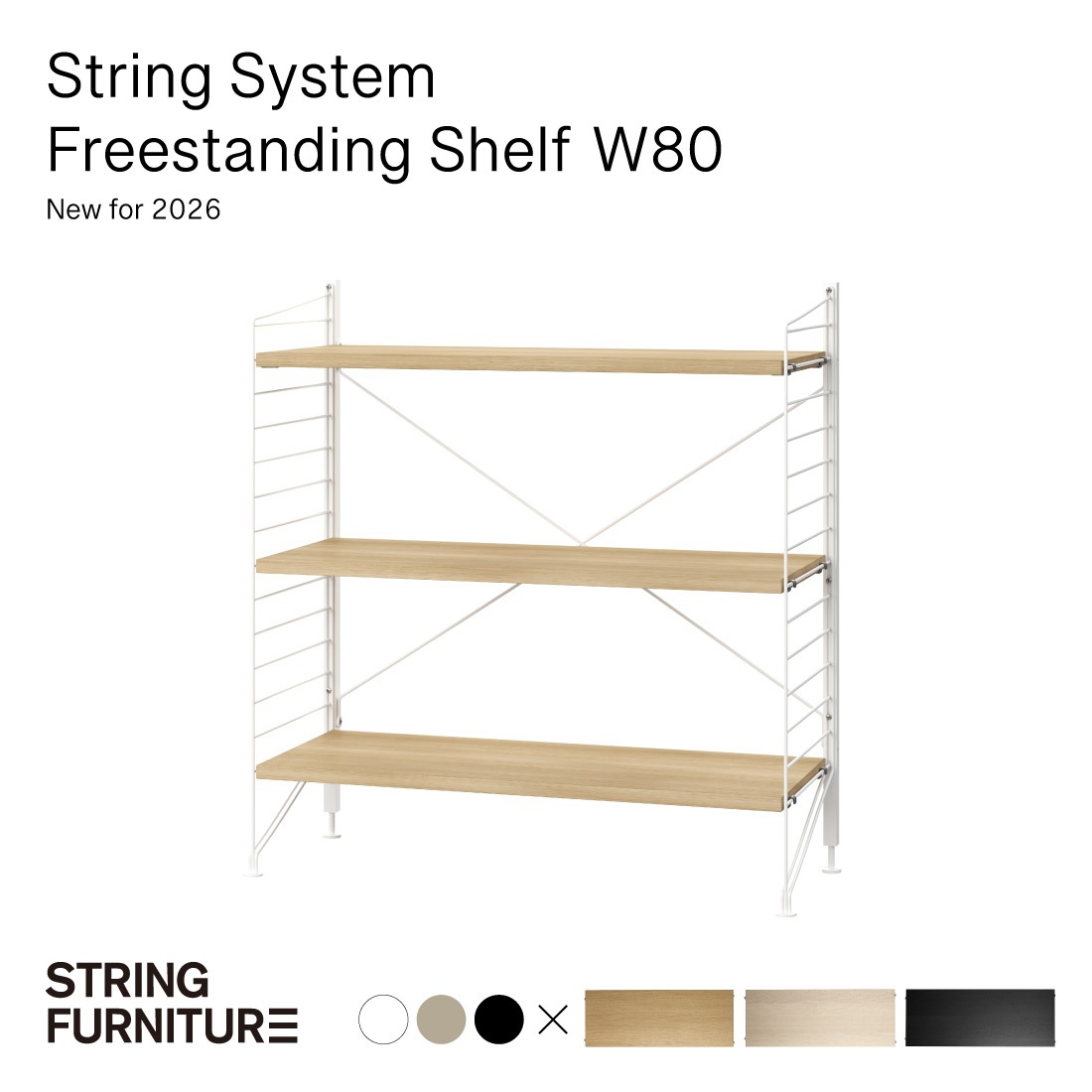 String funiture String System Freestanding Shelf ストリング