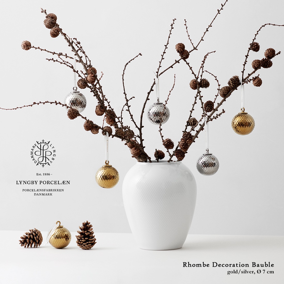 ��Lyngby Porcelaen��Rhombe Decoration Bauble<br>���ꥹ�ޥ�����/����ץ�/�������������/�ǥ�ޡ���/Xmas/Chiristmas/�ĥ꡼����/�����ʥ���/�̲�/����ӥ塼 �ݡ������ڥ���ӥ˼����б����ʡۡ�RCP��