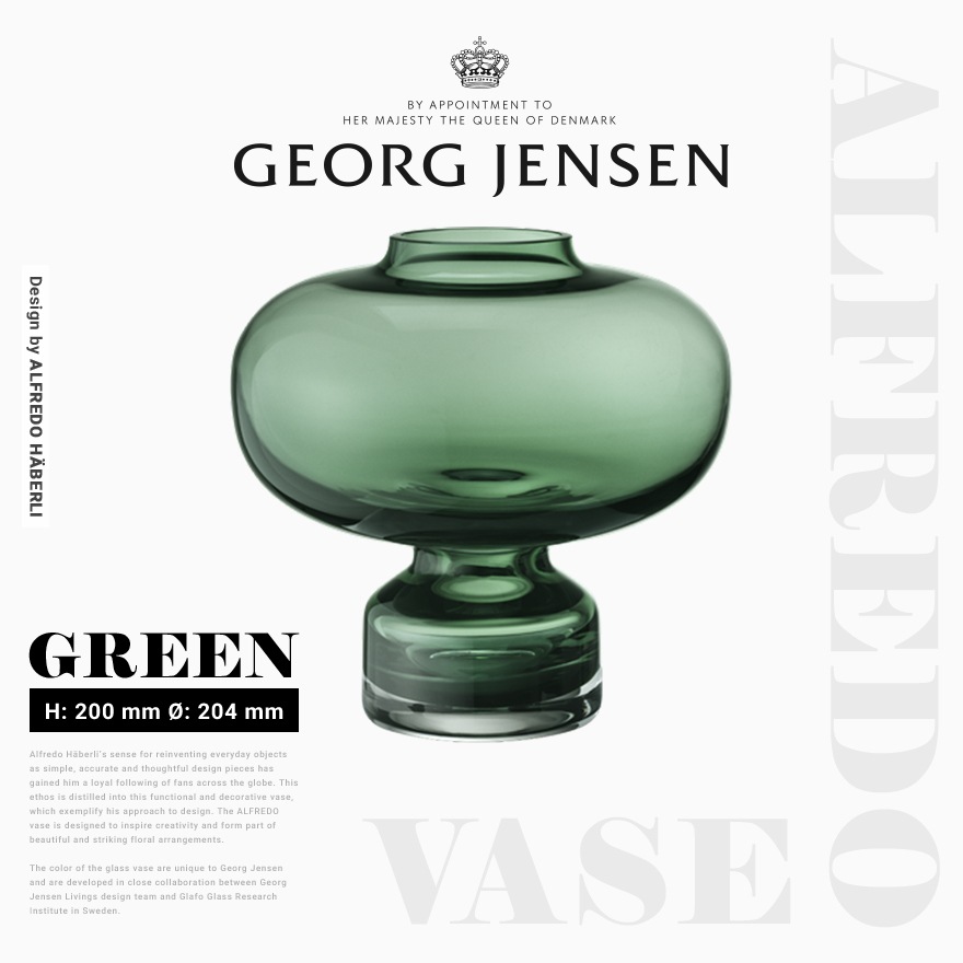 GeorgJensen/硼󥻥ALFREDO VASE LIGHT GREEN (饤ȥ꡼) եåɥ١ ǥʡ:ե ϥ٥(Alfredo Haberli)///ӤRPC<br><br>󥸥ʥӥ󡦥ǥβܼͤɤ