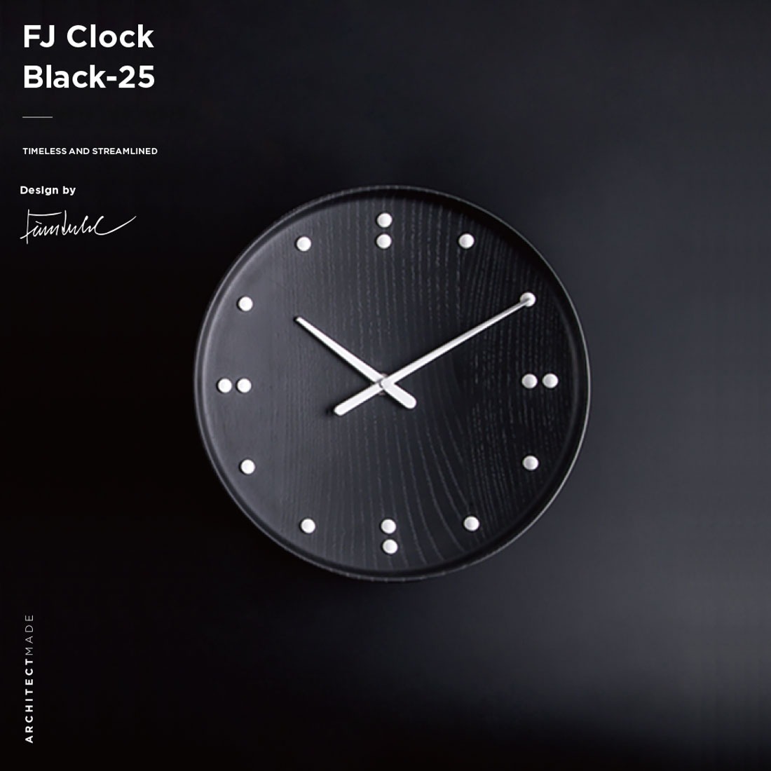 �ڳݤ��եå��ץ쥼��ȡۡ�ARCHITECTMADE/�������ƥ��ȥᥤ�ɡ�FJ Clock Black-25/Finn Juhl/�ե��󡦥桼��/�������륯���å�/�ɳݤ�����/���å���/�֥�å�/����