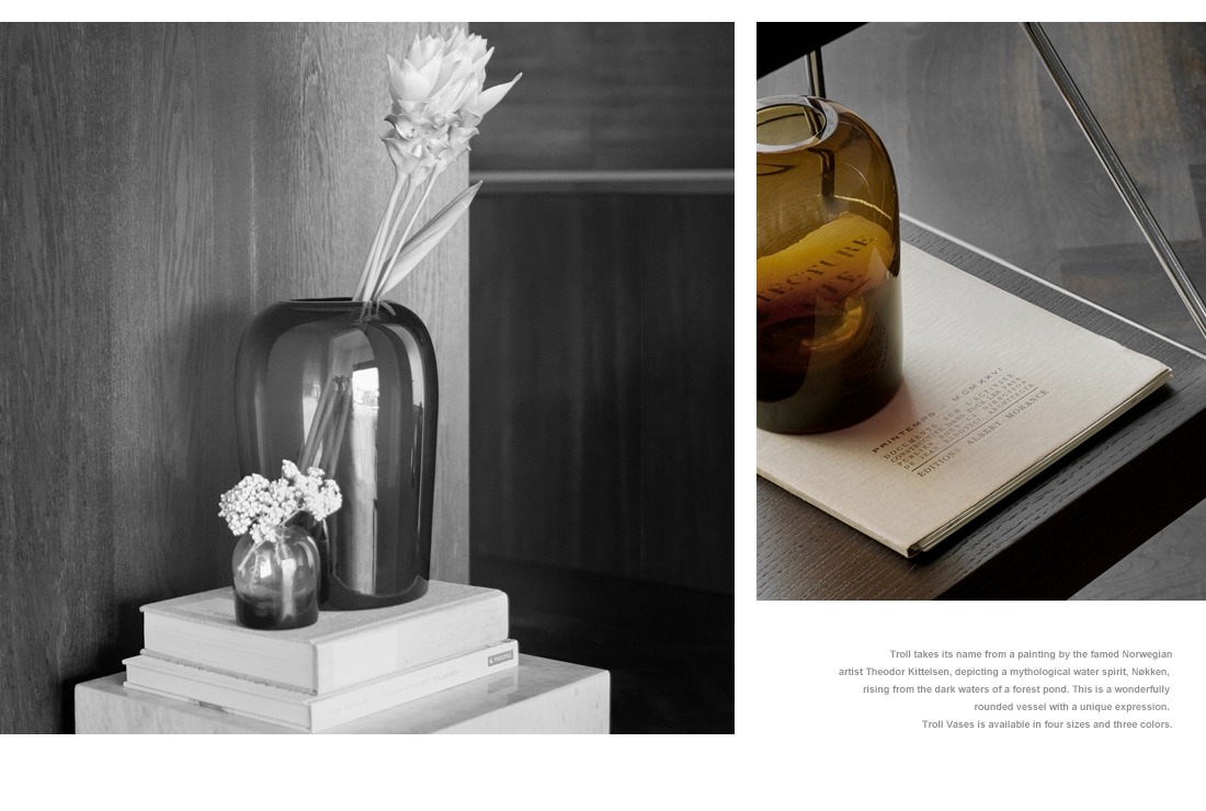 Audo Copenhagen  Troll Vase �ȥ�����١��� S<br> �ǥ����� Andersen & Voll ���� �ե��١��� �庹�� �̲��ڥ���ӥ˼����б����ʡۡ�RCP��