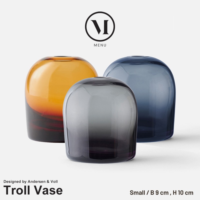 Audo Copenhagen  Troll Vase �ȥ�����١��� S<br> �ǥ����� Andersen & Voll ���� �ե��١��� �庹�� �̲��ڥ���ӥ˼����б����ʡۡ�RCP��