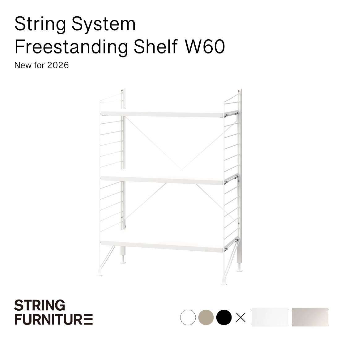 String funiture String System Freestanding Shelf ストリング